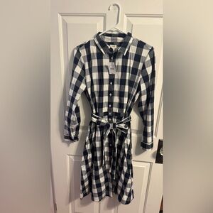 J. Crew Black and White Checkered Dress